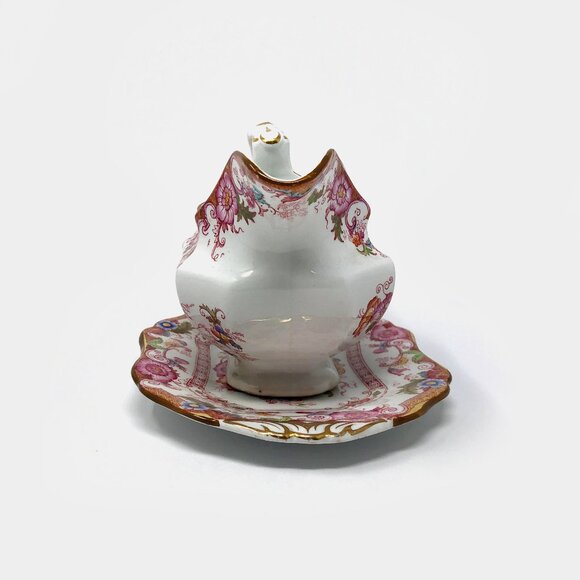 Antique Cauldon England Gravy Boat And Saucer - Picture 4 of 9